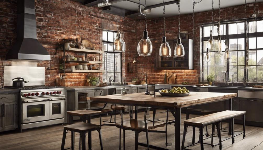 industrial chic kitchen lighting