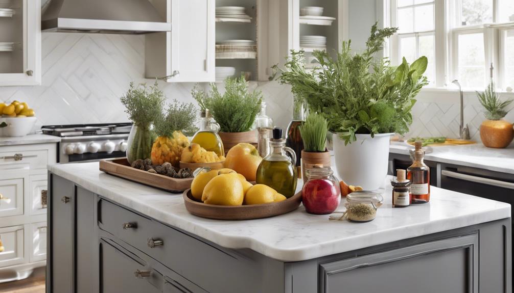 kitchen island tray decor