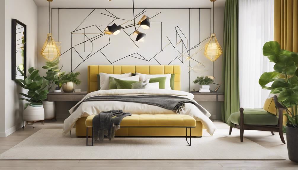 modern yellow bedroom decor