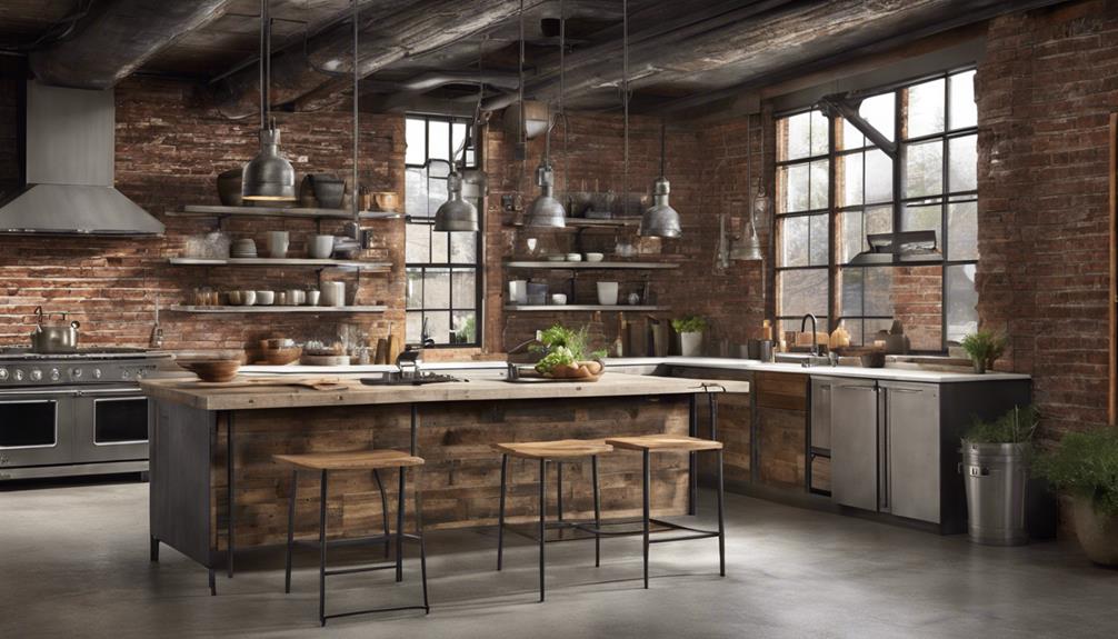 rustic industrial kitchen cabinets