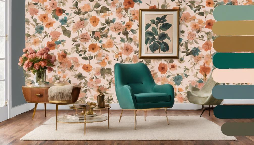 vintage wallpaper lounge decor