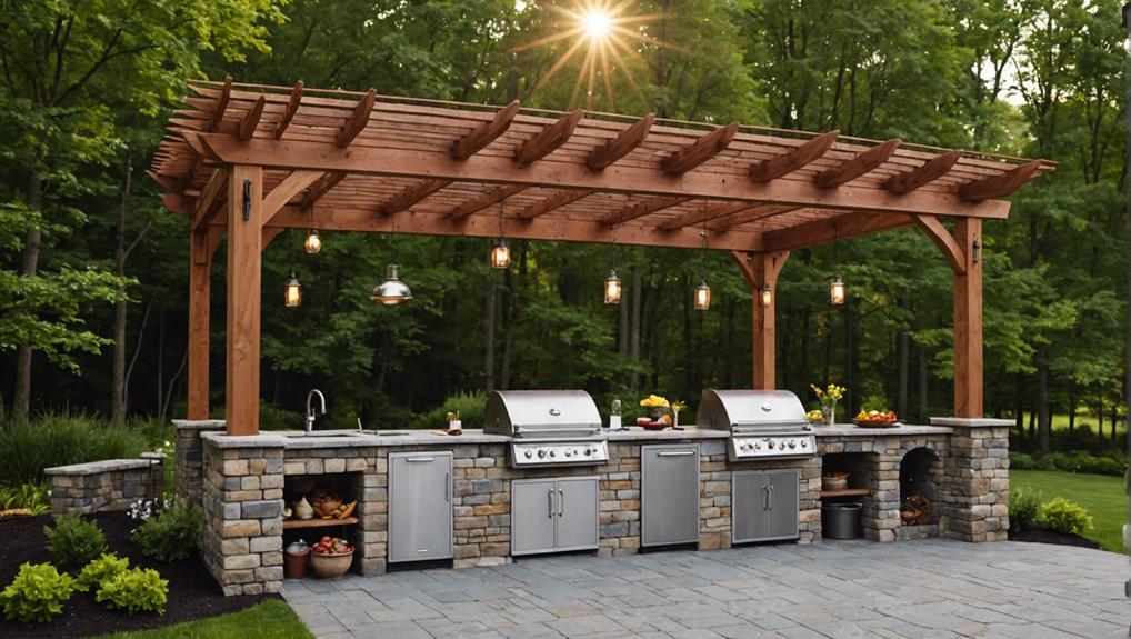 outdoor kitchen pergola designs