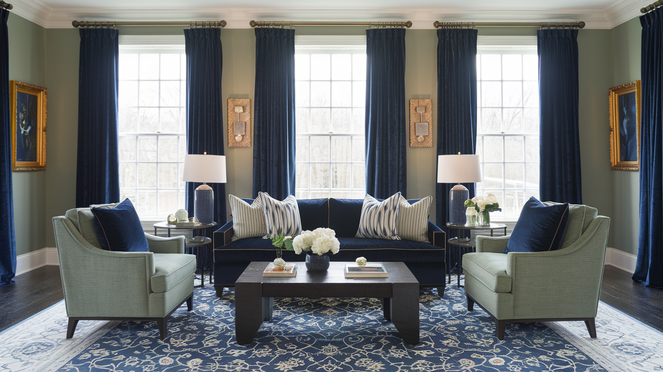 Designing a Sage Green and Navy Blue Living Room - DexDecor