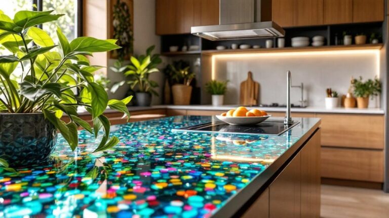 Image showcasing Recycled Glass Countertops: A Durable and Green Option - DexDecor