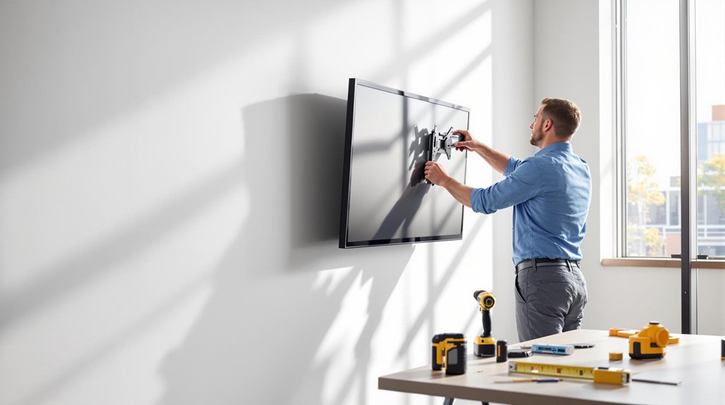 install tv wall office