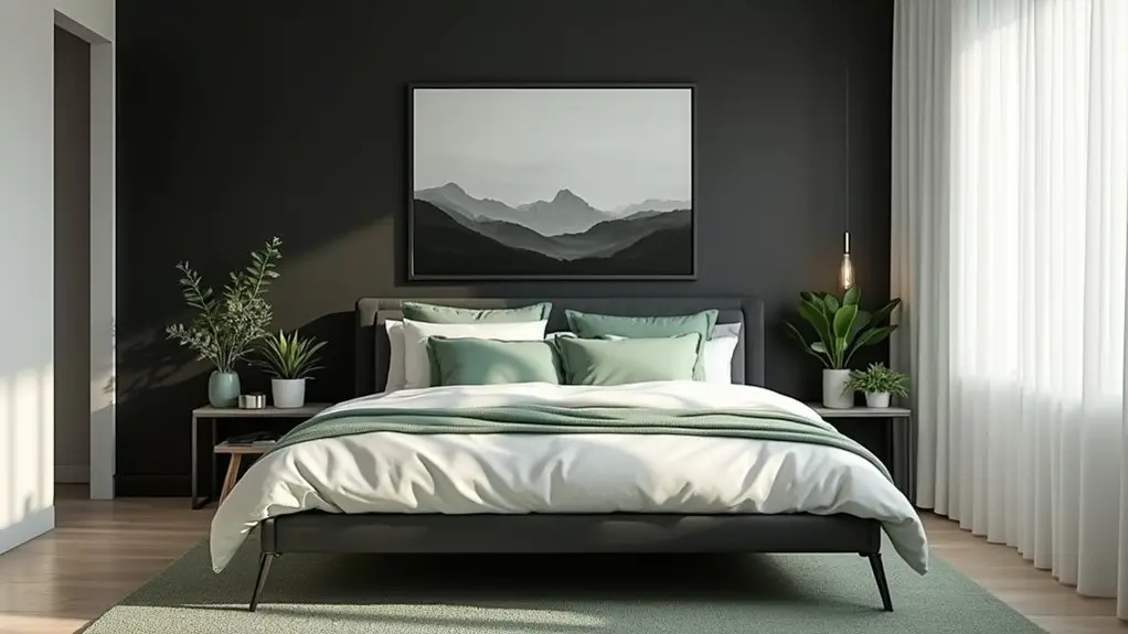 balanced black and white decor