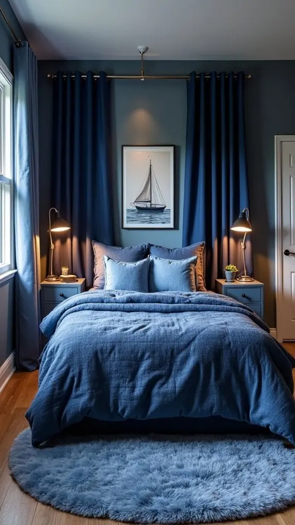 blue bedding textile integration