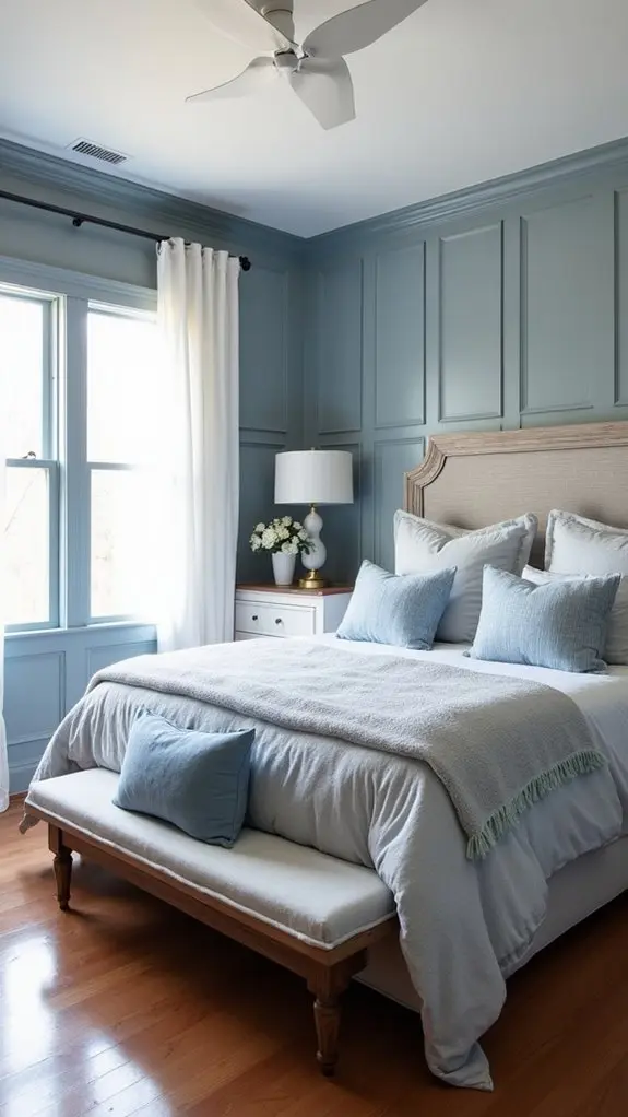 blue gray wainscoting addition