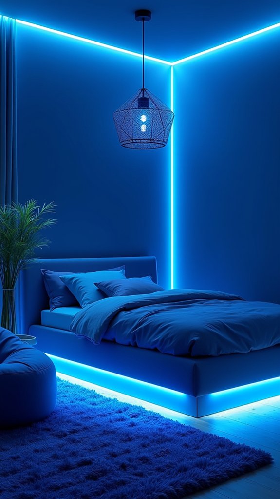 blue lighting fixture design