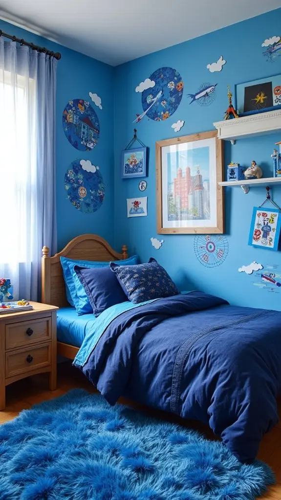 blue wall art decor