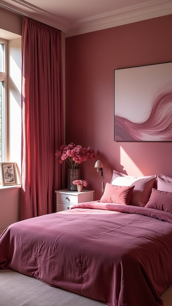 burgundy and pink decor