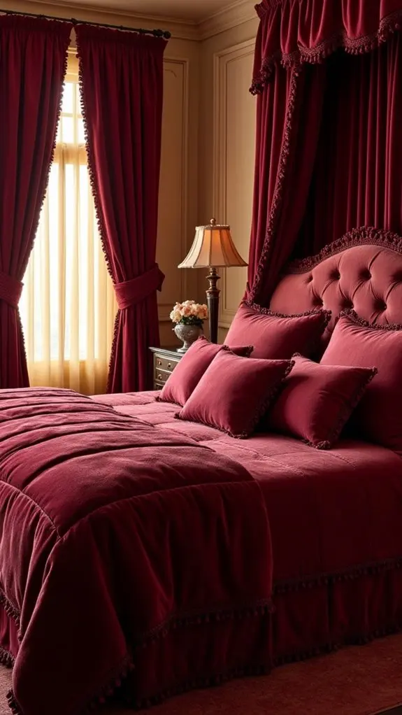 burgundy textiles for accessorizing