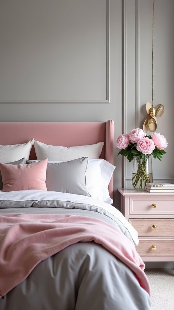 chic pink grey decor