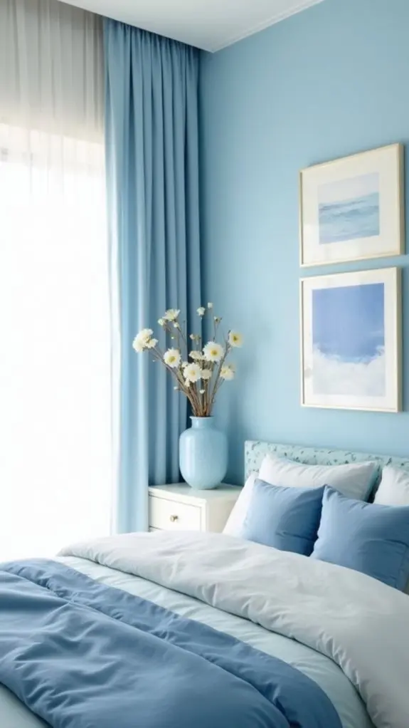 contemporary blue and white decor