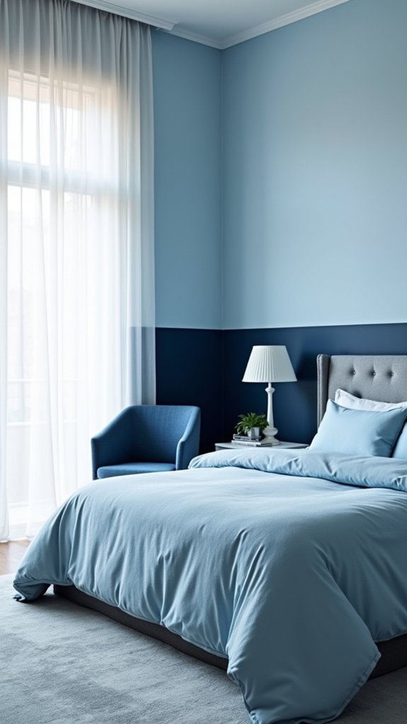 contrasting shades of blue