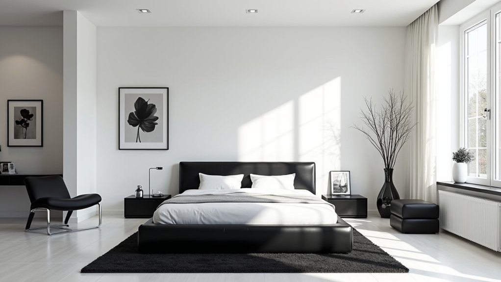 contrasting white bedroom designs