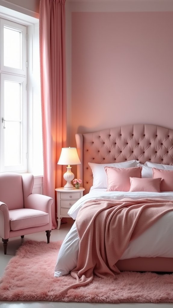 cozy pink soft furnishings