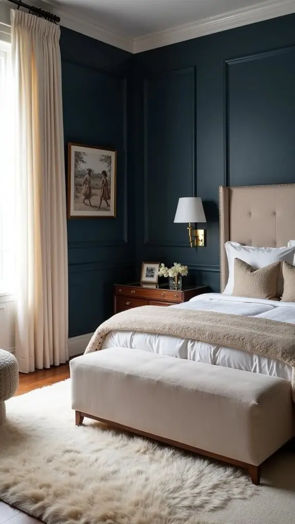 cream furniture complements navy
