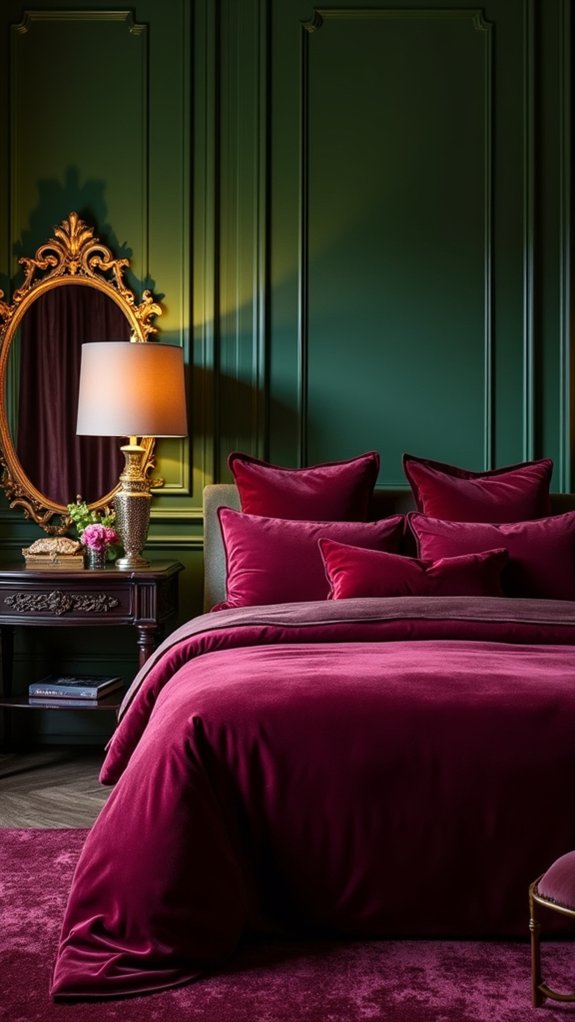 deep green accent walls