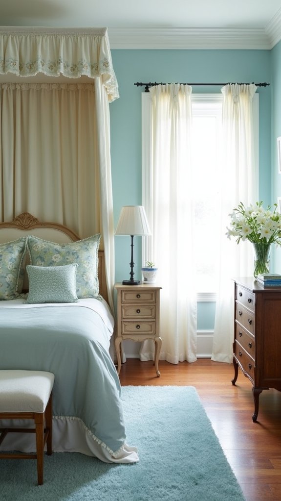 delicate flowers in blue