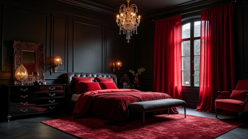 dramatic black and red design