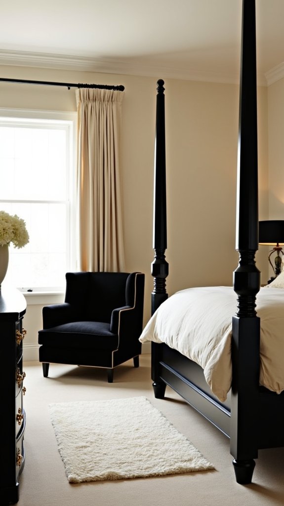 elegant contrast in decor
