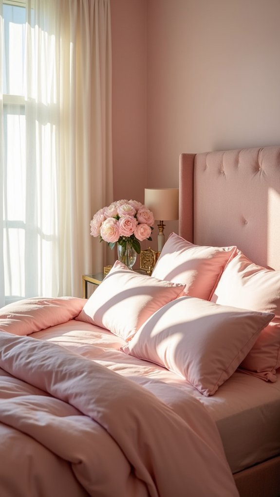 light pink bedroom elegance