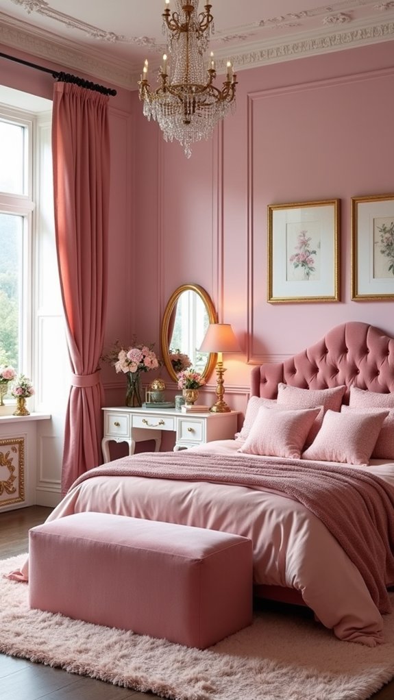 luxurious pink bedroom design
