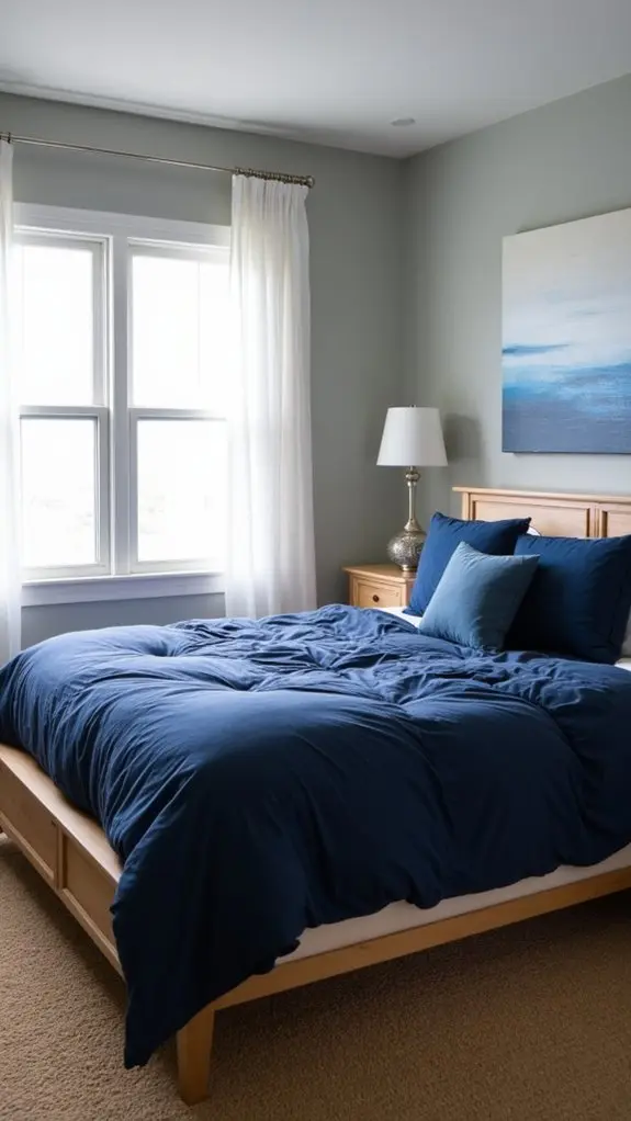 navy elements create contrast