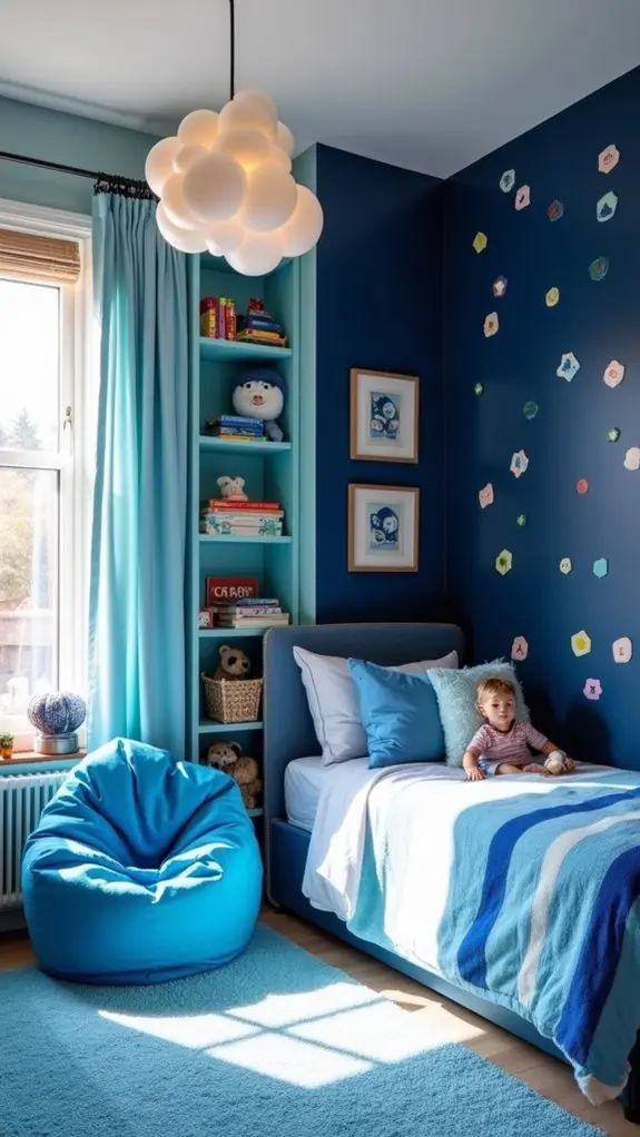 playful blue accent details