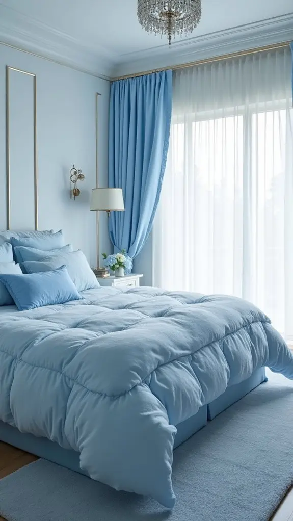 playful light blue accents