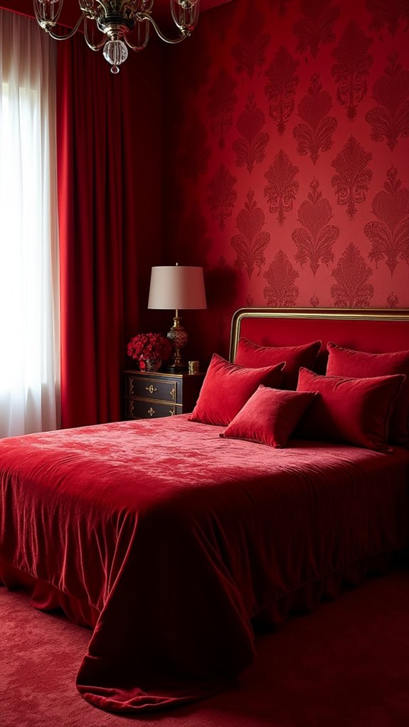 red wallpaper for walls