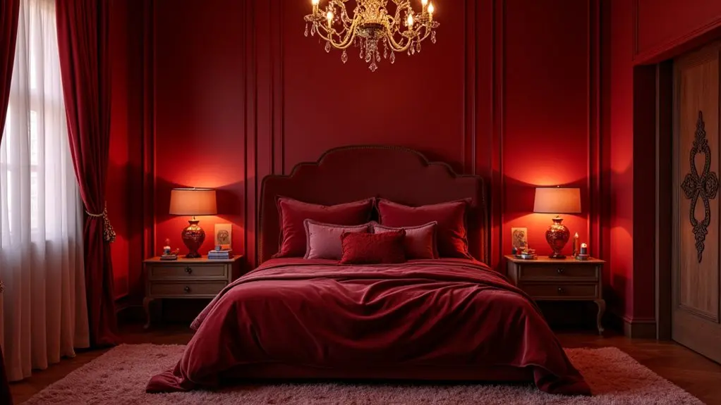 romantic cozy red bedrooms
