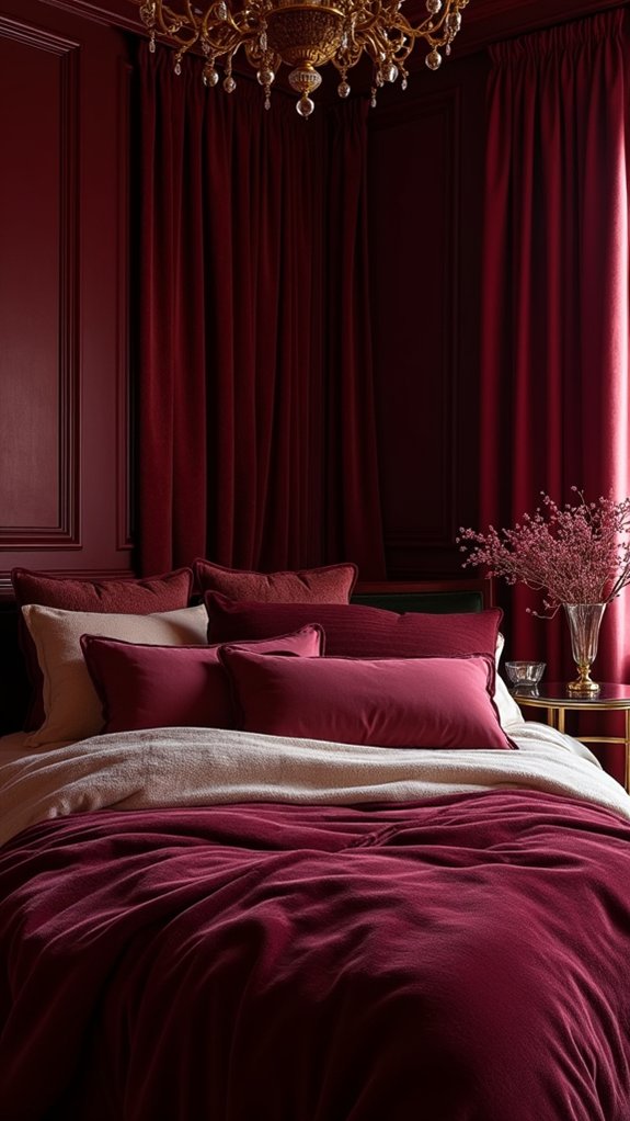 selecting burgundy color shade