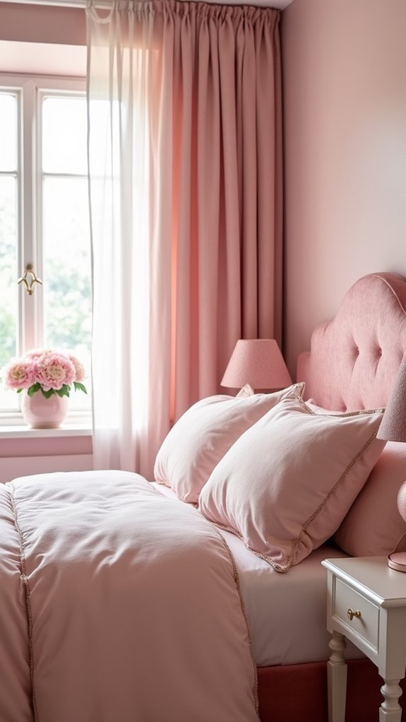 small bedroom pink accents