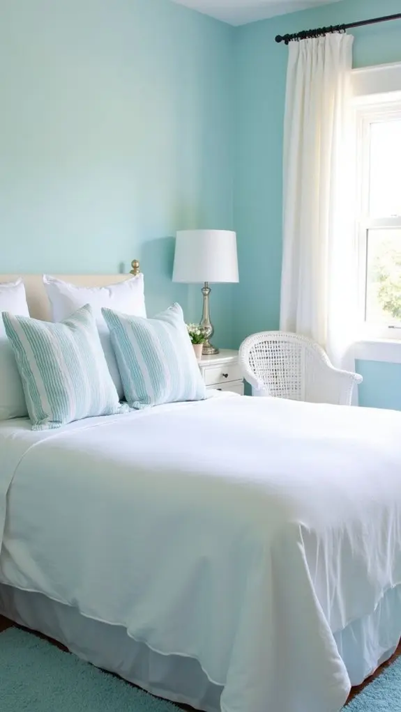 striped blue and white