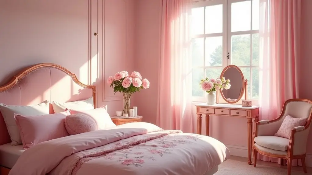 stylish pink bedroom decor