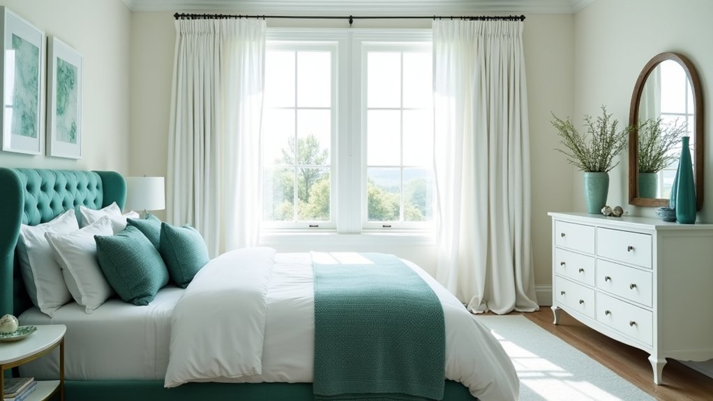 teal and white elegance