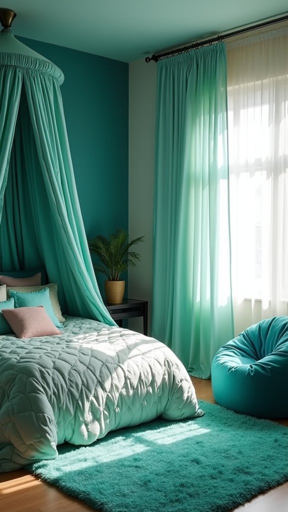 teal color gradient layers