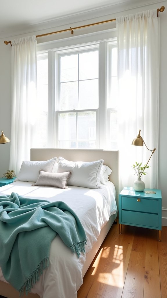 teal nightstands accent decor