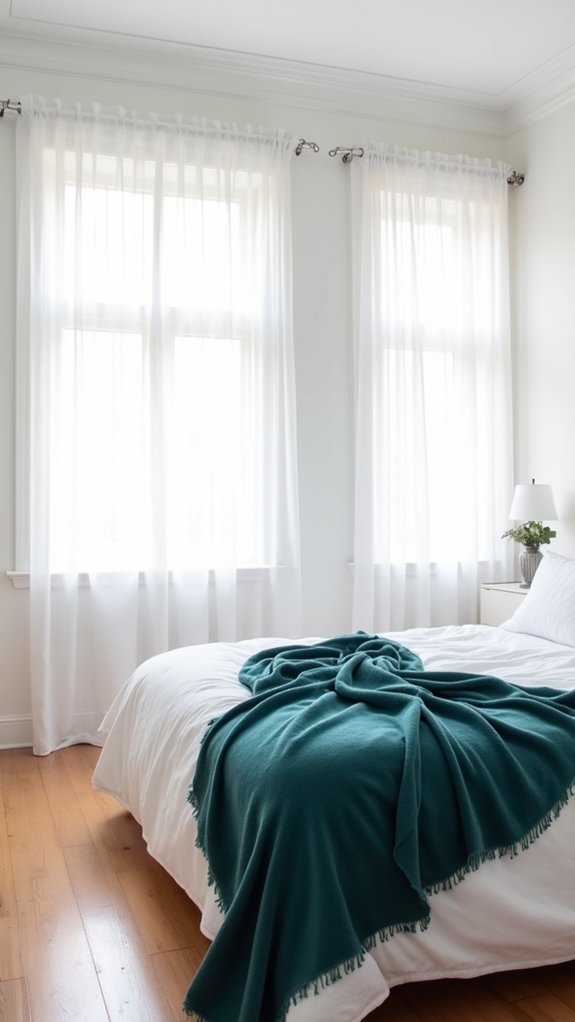 teal throws add texture