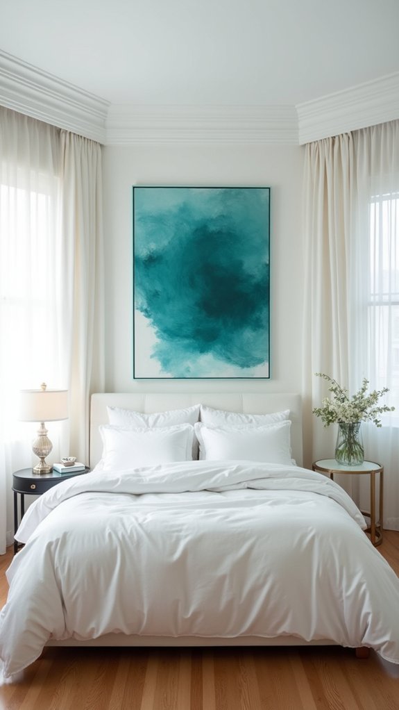 teal wall art accents