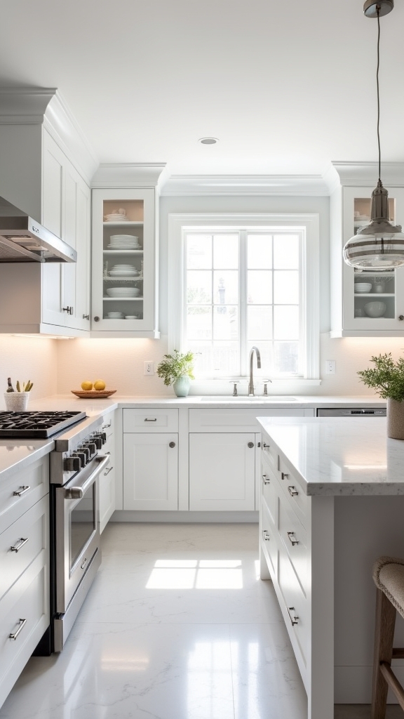 airy glass front cabinets design