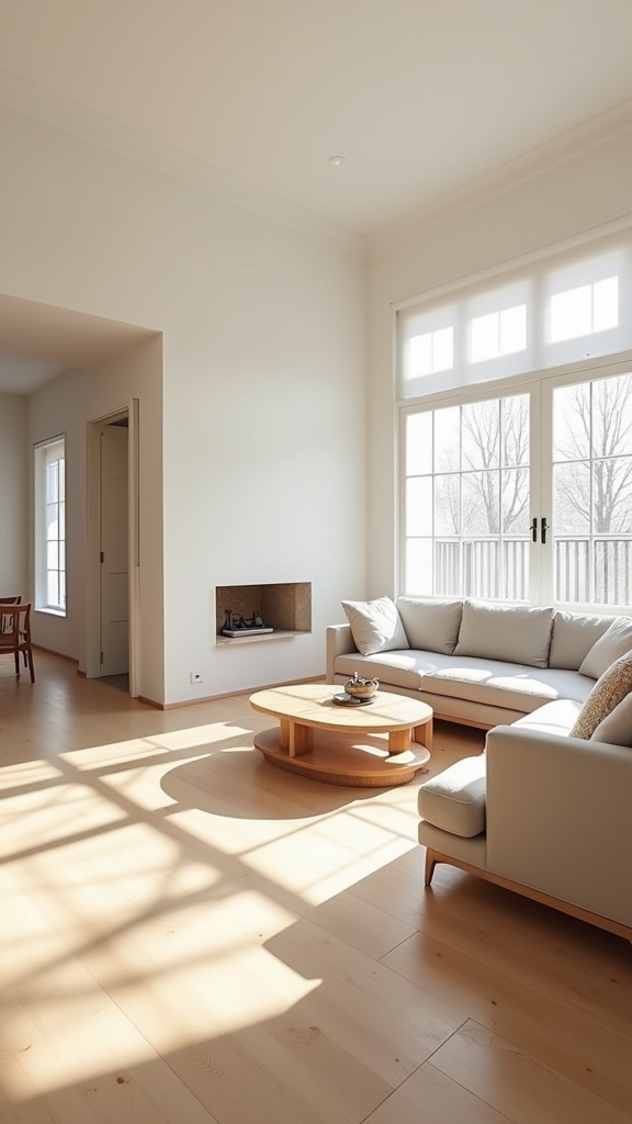 airy light wood flooring