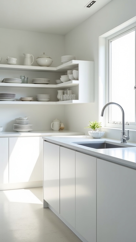 airy open shelving storage