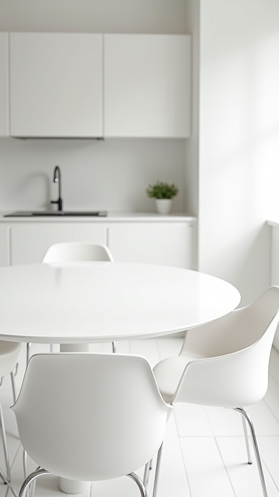 all white minimalist dining sets