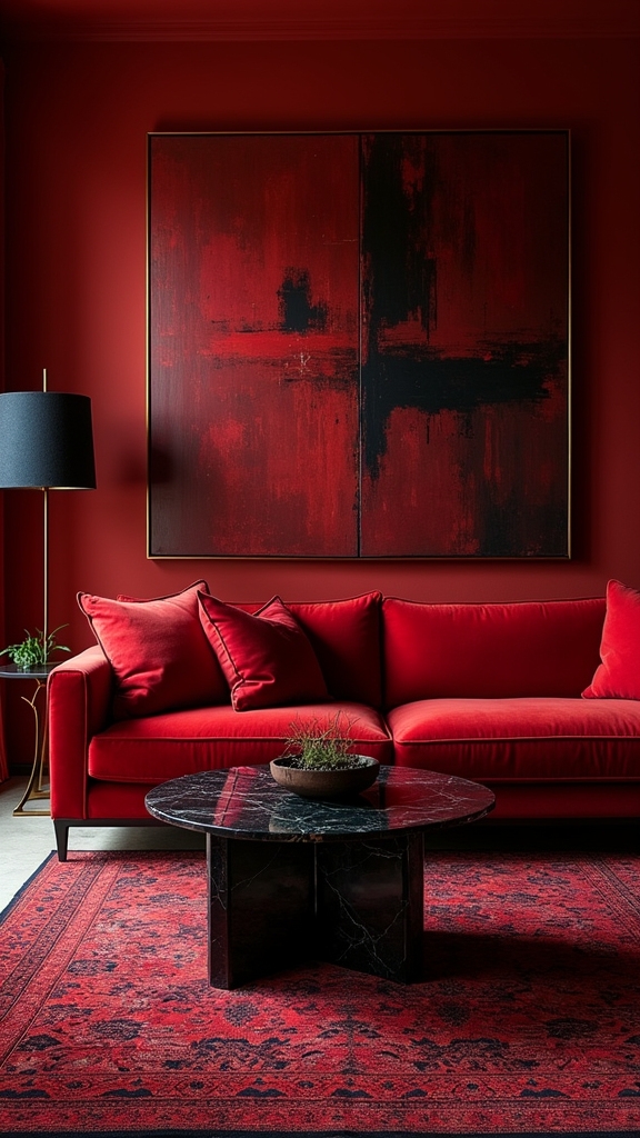 artistic red and black