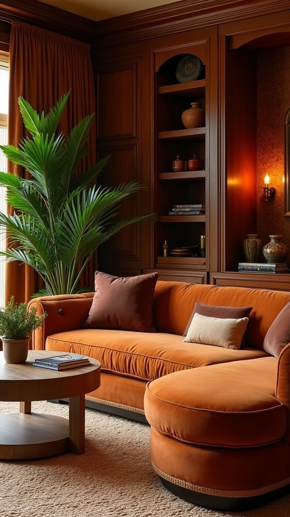 autumnal brown and orange decor