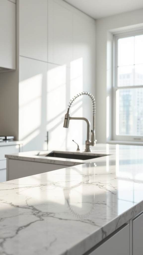 backlit marble kitchen elegance