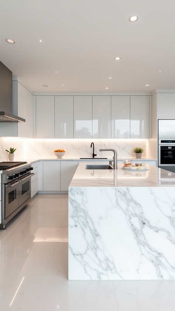 backlit white marble elegance